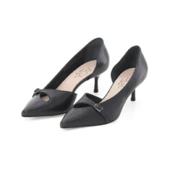 Agl Pumps aus Leder schwarz Schnürschuhe