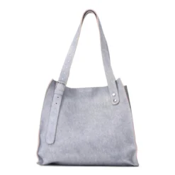 Agl Schultertasche aus Leder blau Shopper