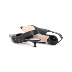 Agl Sling-Back mit Nieten schwarz Schnürschuhe
