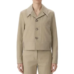 AMI Paris Kurze Jacke aus Baumwollmix braun Übergangsjacke