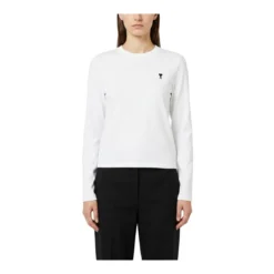 AMI Paris Langarmshirt aus Baumwolle weiß T-Shirt