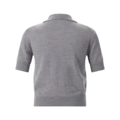 AMI Paris Poloshirt aus Merinowolle grau Poloshirt
