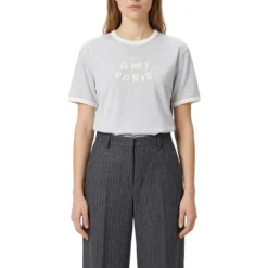 AMI Paris T-Shirt mit Logo grau T-Shirt
