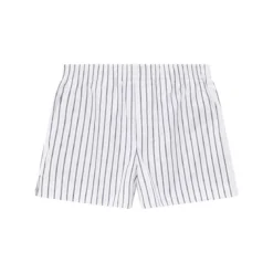 AMI Paris Vertical Stripe Bermuda Shorts With Elastic Waistb White Bermuda-Shorts