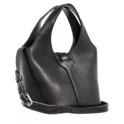 Balenciaga Locker Handbag Leather Black Bucket Bag