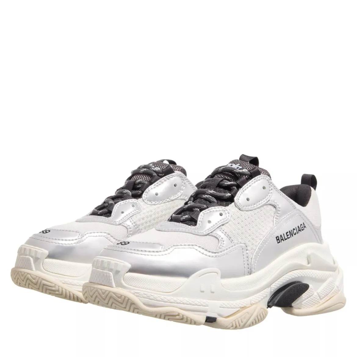 Balenciaga Triple S Metallic 8191 black/white/silver Low-Top-Sneaker