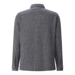 Barbour Overshirt Stillwater aus Leinen-Mix blau Hemd