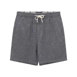Barbour Shorts Stillwater aus Leinen dunkelblau Stoffshorts