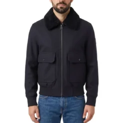 Belstaff Overshirt aus Woll-Mix dunkelblau Übergangsjacke