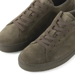 Belstaff Sneaker aus Veloursleder grün Schnürschuhe