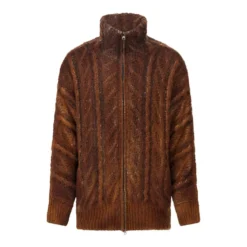 CALIBAN Strickjacke aus Wolle & Seide braun Übergangsjacke