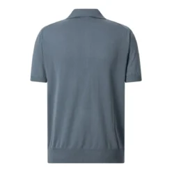 Canali Poloshirt mit Reißverschluss blau Poloshirt