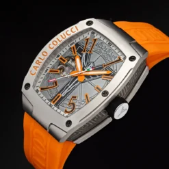 Carlo Colucci Automatikuhr CC100 . orange Automatikuhr