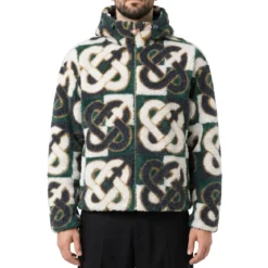 Casablanca Fleecejacke aus Woll-Mix grün Übergangsjacke