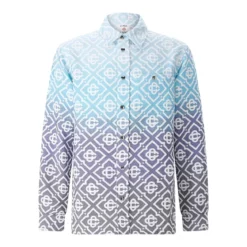 Casablanca Gradient Geometric Pattern Casual Jacket With Butt Grey Hemdjacke