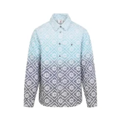 Casablanca Gradient Geometric Pattern Casual Jacket With Butt Grey Hemdjacke