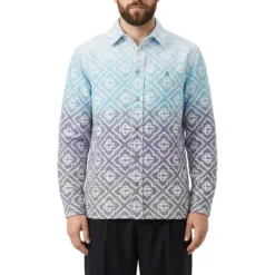 Casablanca Gradient Geometric Pattern Casual Jacket With Butt Grey Hemdjacke