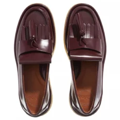 Chloé Jamie Moccasin Leather Bordeaux Loafer