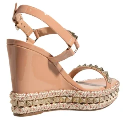 Christian Louboutin Pyraclou Espadrilles Cork Blush Sandaletten mit Absatz