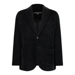 CIRCOLO 1901 Sakko aus Baumwoll-Velours Schwarz Anzugjacke