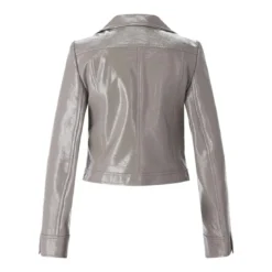 Courrèges Cropped Jacket With Pointed Collar Grey Übergangsjacke