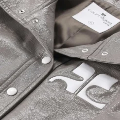Courrèges Cropped Jacket With Pointed Collar Grey Übergangsjacke