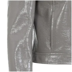 Courrèges Cropped Jacket With Pointed Collar Grey Übergangsjacke