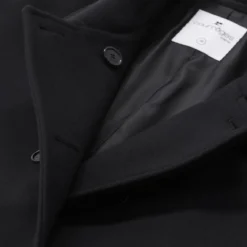 Courrèges Mantel aus Wolle & Seide schwarz Wintermantel