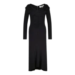 Diane von Furstenberg Jerseykleid SYLVIANA mit Wolle Schwarz Midikleid