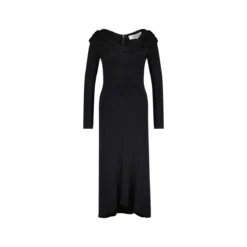 Diane von Furstenberg Jerseykleid SYLVIANA mit Wolle Schwarz Midikleid