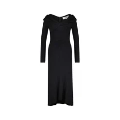 Diane von Furstenberg Jerseykleid SYLVIANA mit Wolle Schwarz Midikleid