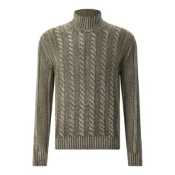 Dondup Pullover aus Wolle grün Poloshirt