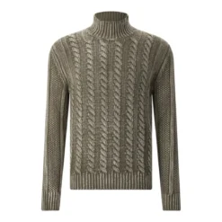 Dondup Pullover aus Wolle grün Poloshirt
