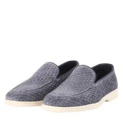 Doucal's Loafer aus Veloursleder blau Schnürschuhe