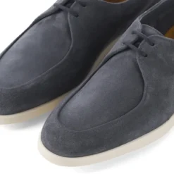 Doucal's Schnürschuhe aus Veloursleder blau Schnürschuhe