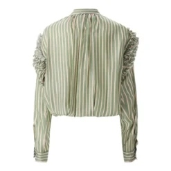 Dries Van Noten Wrap-Style Blouse With Ruffle Neckline Grey Bluse