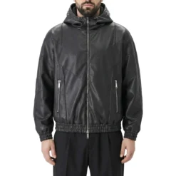 Dsquared2 Jacke aus Kunstleder schwarz Lederjacke