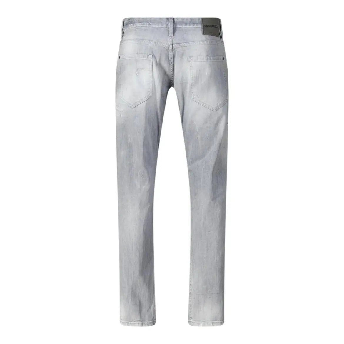 Dsquared2 Slim Fit Light Grey Distressed Jeans With TaperedWhite Slim-Fit-Jeans
