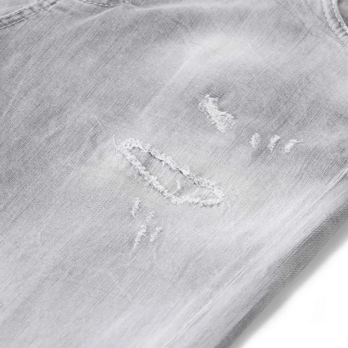 Dsquared2 Slim Fit Light Grey Distressed Jeans With TaperedWhite Slim-Fit-Jeans