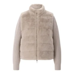 Duno Jacke Nila Pejo mit Strickärmeln beige Übergangsjacke