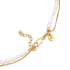 Elli Halskette Choker Layer Sonne Süßwasserperlen 925 S gold Choker