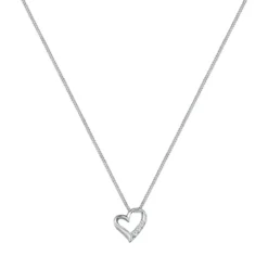 Elli Halskette Herz Ewigkeit Diamant (0.045 ct.) 925 Si silber Mittellange Halskette