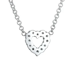 Elli Halskette Herz Lab Grown Diamanten (0.18 ct) 925 S silber Mittellange Halskette