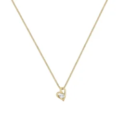 Elli Halskette Herz Liebe Zirkonia 585 Bezaubernd Gelbg gold Mittellange Halskette