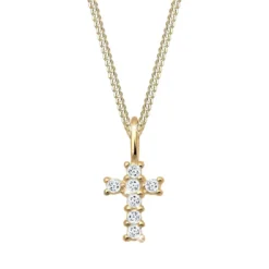 Elli Halskette Kreuz Religion Glaube Symbol Topas 585 G gold Mittellange Halskette