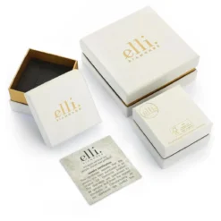 Elli Jewelry Set Ladies heart pendant stud earrings set Silver Mittellange Halskette