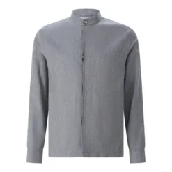 Emanuela Caruso Overshirt mit Seide & Leinen blau Hemdjacke