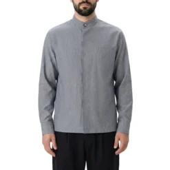 Emanuela Caruso Overshirt mit Seide & Leinen blau Hemdjacke