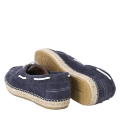 Espadrij l’originale Slipper Navire aus Veloursleder blau Schnürschuhe