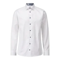 Eton Slim-Fit Baumwollhemd mit floralen Details Weiß Hemd